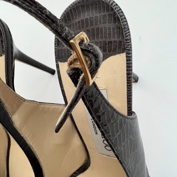 Jimmy Choo dark brown leather classic heels size 41